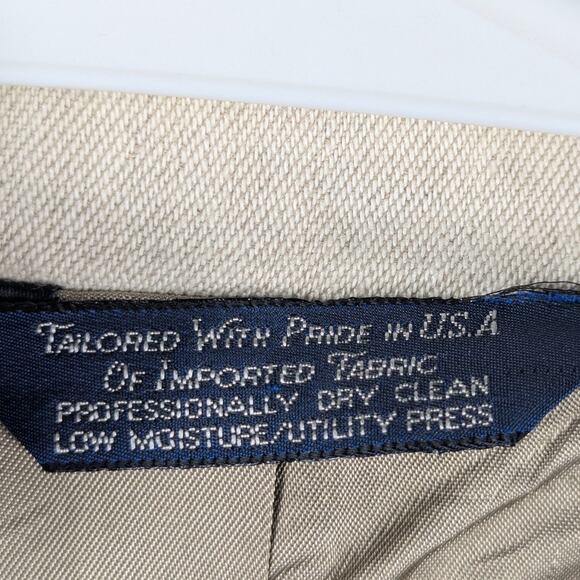 Lands End 44L Beige Linen Cotton Sport Coat Mens Made in USA 3 Button Blazer - Picture 3 of 9